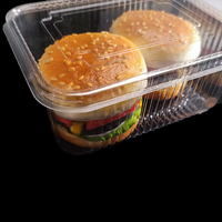 Conteneurs d'emballage alimentaire rectangulaires en plastique PET de qualité alimentaire, vente en gros d'usine, pour pain, gâteaux, sushis, salades, aliments frais
