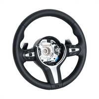 Volants de direction personnalisés en cuir PU et fibre de carbone pour F30/F10/E90/E70/E71/F35/F22/F18/E46/E36/E60/M3/M4/M5 - Style course à 3 branches