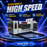 Ligne de production intégrée entièrement automatique à grande vitesse avec servomoteur pour imprimante flexographique, découpeuse et rainureuse de carton ondulé, avec empileur