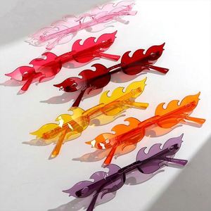 Lunettes de soleil amusantes sans monture, style punk flamme, personnalisables avec logo, pour hommes et femmes, collection 2025 – Idéales pour les fêtes et promotionnelles - Product Image 2