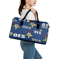 OES Sorority Eastern Star Sac de voyage unisexe en cuir PU imperméable avec impression lavande Sac à main molletonné avec fermeture à glissière Style tendance