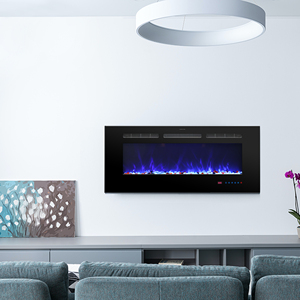 Luxstar 30" Wall-mounted Fireplace Realistic Effect Adjustable Thermostat <b>Dimmer</b> Remote Control 1500w Us Steel Ef30r Modern - Product Image 3