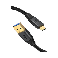 Kabel Data USB-C kepang 1FT, kabel Data USB 3.1/3.2 Gen2 10Gbps, pengisian cepat untuk Android/iPad/S21/iPhone 16/15 Pro Max