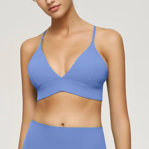 Haute élasticité <span class=keywords><strong>plongeant</strong></span> V Yoga soutiens-gorge Sexy <span class=keywords><strong>dos</strong></span> croix sport soutiens-gorge hauts avec débardeur motif blanc vêtements de Fitness - Product Image 5