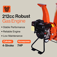 Broyeur de branches forestières professionnel certifié CE, 7HP, à essence, pour sciure de bois, déchiqueteuse de bois