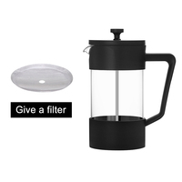 Verre résistant à la chaleur, presse à café professionnelle pour hôtel, restaurant, barista, logo ODM, avec filtre en acier inoxydable