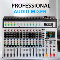 Console de mixage audio 8 canaux avec 99 effets DSP, USB, Bluetooth, alimentation fantôme 48V, mixeur sonore numérique pour scène live, DJ, studio