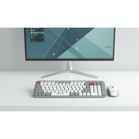 Keyboard nirkabel Mini ergonomis, Set Kombo Set Mode ganda 2.4G BT desain populer untuk Desktop Laptop kantor