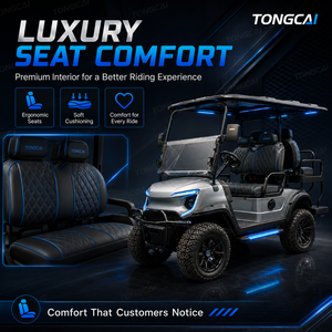 รถกอล์ฟ TongCai สำหรับสั่งซื้อจำนวนมาก 60V 4 ที่นั่ง แบตเตอรี่ลิเธียม 100Ah ยางสำหรับทุกสภาพพื้นผิว 4x4 สำหรับรีสอร์ท รถกอล์ฟที่เหมาะกับรีสอร์ท - Product Image 4