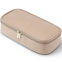 Trousse de Maquillage de Voyage Imperméable en Cuir PU, Organisateur de Cosmétiques avec Porte-Pinceaux Séparé, Grande Capacité, Pochette de Beauté