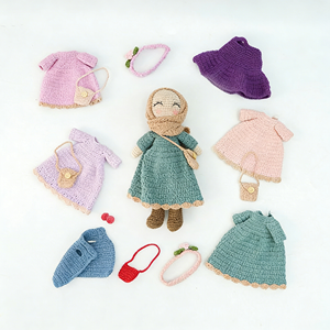 Poupées islamiques en crochet tricotées pour bébés, hijab musulman, <span class=keywords><strong>Coran</strong></span>, Ramadan, cadeaux halal pour enfants, jouets éducatifs en crochet amigurumi - Product Image 3