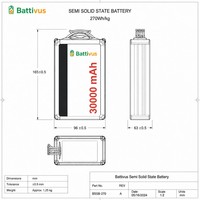Batterie à semi-conducteurs longue durée 12S 14S, série 12Ah-30Ah 52.2V 60.9V, haute tension, pour drones commerciaux de cartographie et VTOL