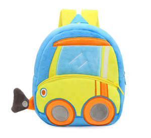 2-4 anni simpatico cartone animato escavatore bambini 3D auto ingegneria veicolo peluche zaino ragazze bambini scuola materna borsa - Product Image 4
