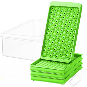 Lot de 4 petits moules à glaçons 104x4 pièces écrasés <span class=keywords><strong>Mini</strong></span> <span class=keywords><strong>plateau</strong></span> à glaçons en plastique PP sans BPA avec couvercle Bac à glaçons <span class=keywords><strong>Pelle</strong></span> Vente en gros - Product Image 5