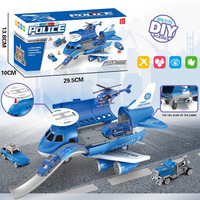 Ensemble de jouets d'avion avec véhicules à thème de transport et d'ingénierie, jouet de voiture, modèle de stockage d'avion
