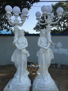 Lámpara grande de fibra de vidrio <span class=keywords><strong>para</strong></span> mujer, poste de luz de color bronce <span class=keywords><strong>para</strong></span> jardín y escultura, 1 par - Product Image 4