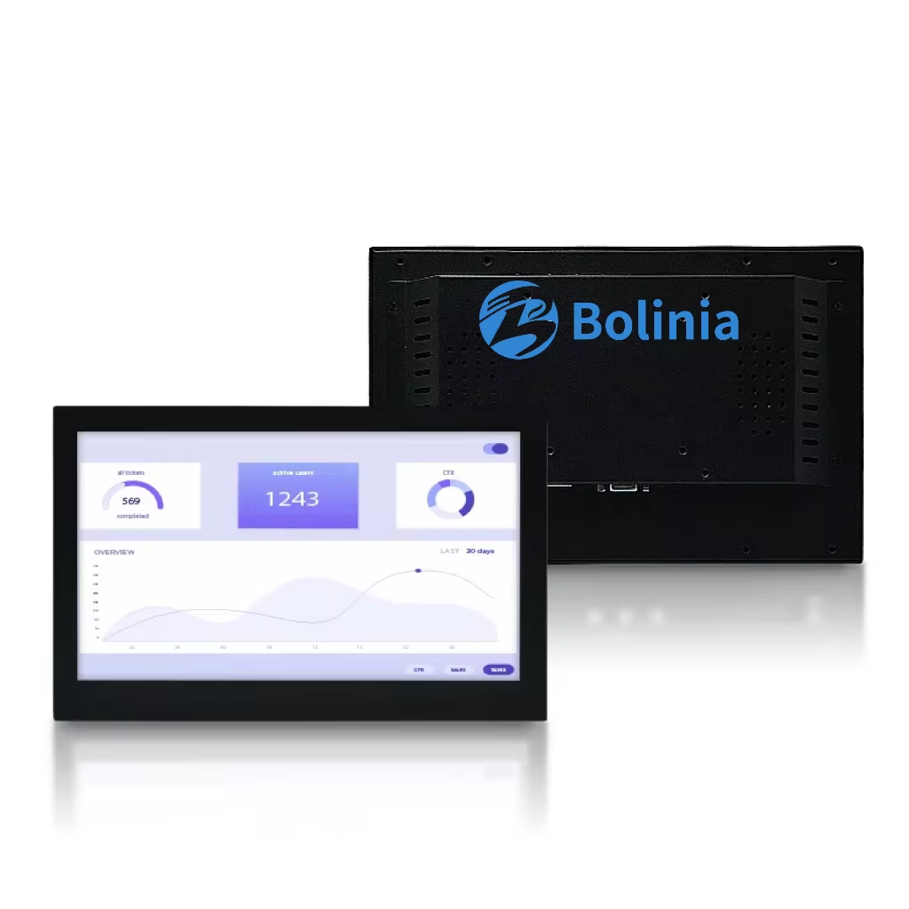 15.6 Inch IPS Monitor with VGA/HD-MI Cable Metal Casing Wall Mount Industrial Use-in Stock
