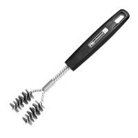Brosse de nettoyage en acier inoxydable Ygrill pour barbecue extérieur avec manche en bois, emballée dans un sac, acier inoxydable 30 x 18 cm, Partie A