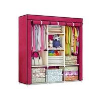 Armoire amovible autoportante économique pour chambre à coucher, style japonais, avec système de rangement rotatif simple et accessoires pratiques, étagères incluses