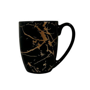 Taza de cerámica con asa efecto mármol negro 38cl - Product Image 1
