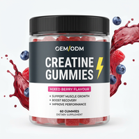 Gummies de créatine monohydrate OEM ODM pour la croissance musculaire, la force et l'énergie avant l'entraînement, soutien aux performances, supplément de créatine