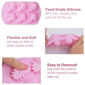 Nhà Máy mẫu miễn phí trái cây hình dạng silicon nhựa khuôn sô cô la Khuôn Silicone Ice Cube khay - Product Image 5