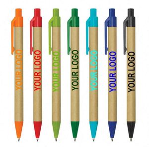 Factory <b>Cheap</b> Custom Eco Friendly Recycled Paper Cardboard Logo Pen 1.0mm Refillable Reusable Promotional Gift Souvenir - Product Image 3