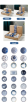 Petit coffret cadeau bleu et blanc de 4.5 pouces, de style japonais, pour riz, nouilles, soupe, ramen, bol en céramique, pour restaurant