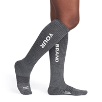 Chaussettes de sport décontractées à haute élasticité, chaussettes de compression à hauteur du genou, design personnalisé pour hommes, chaussettes respirantes en fibre de bambou tricotée, chaussettes longues pour mollet