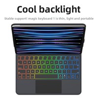 Clavier Magique sans fil à charge rapide M5 compatible avec le nouvel iPad Pro 11/13 pouces 2025, avec contacts à broches et compatibilité MagSafe