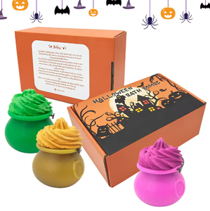 Set de Regalo de Bombas de Baño con Forma de Cupcake de Halloween, Lindas Bombas Efervescentes Hechas a Mano con Forma de Pastel para Niños y Adultos - Product Image 1