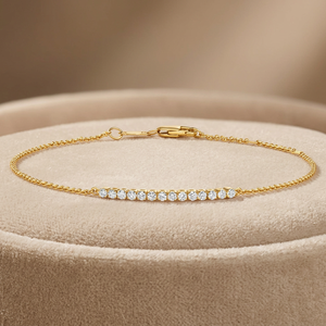Pulsera de cadena con diamantes de talla redonda y engaste compartido - Product Image 5