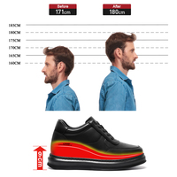 Vente en gros usine Baskets rehaussantes de mode en cuir de vachette, style Business Casual, haute qualité, augmentation de la taille de 9 cm