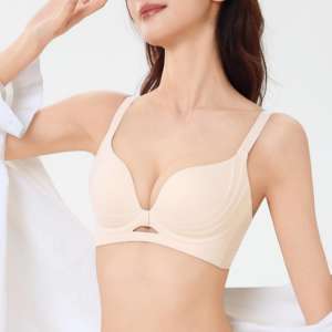 Sujetador de una pieza sin aros, sexy, de alta calidad, con copa push-up, transpirable, sin costuras, con cuello en V profundo, cómodo y moldeador 3D, para venta al por mayor. - Product Image 3