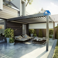 Pergola intelligente en aluminium pour jardin, terrasse, cour, villa, avec commande intelligente, protection solaire, design personnalisé