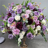 Boule de fleurs décoratives de fête d'événements de mariage lisse couleur violette boule de fleurs rondes artificielles