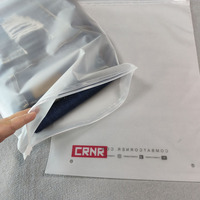 Sac à fermeture éclair en EVA semi-transparent mat anti-poussière, auto-adhésif, pour l'emballage de vêtements, sac à fermeture éclair en EVA givré renforcé