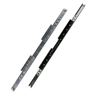 Glissières de table extensible 35 mm de largeur, rail télescopique à double extension complète pour quincaillerie de meubles de salle à manger
