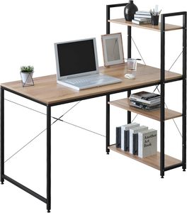 h-shaped PVC <b>Brown</b> Corner Home Desk Study <b>Table</b> Height Adjustable Modern Design Desk Office Desk - Product Image 1