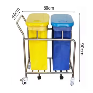 SS-DL01 더러운 린넨 카트 폐기물 의료 강철 분말 코팅 폐기물에 대 한 스테인레스 스틸 트롤리 - Product Image 5