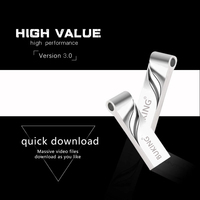 Memoria USB Metálica Plateada Impermeable con Anillo para Llaves, 32GB 16GB 8GB 4GB, Pendrive, Disco de Memoria, Bolsa, OEM para Empresas