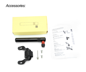 Pompe à main portable en alliage d'aluminium <span class=keywords><strong>pour</strong></span> le gonflage haute pression (130-160PSI) des mini vélos de route et <span class=keywords><strong>VTT</strong></span> avec valves Schrader/Presta - Product Image 3