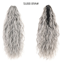 Meilleure vente : Extension de cheveux synthétique à pince, style queue de cheval haute, effet Yaki Water Wave ondulé et volumineux, pour soirée