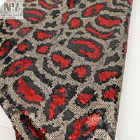 Tissu Nanyee Textile Fashion à broderie plate, motif léopard, 3 couleurs, paillettes, pour chaussures, pantoufles, mariage, 100% polyester