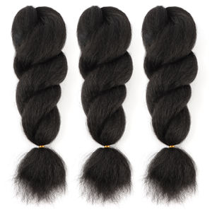 Orientfashion Trecce Crochet Kinky Straight Vixen 26 Pollici, Capelli Crochet Vixen Nero Naturale, Estensioni di Capelli in Fibre Sintetiche - Product Image 3