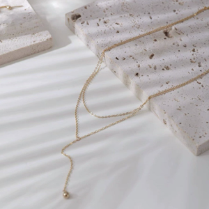 Collier délicat et personnalisé en or 18K, en acier inoxydable, plaqué or, minimaliste, Double couche, Lariat, cadeaux pour femmes - Product Image 3