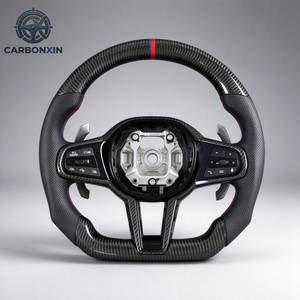 Volante de Coche Personalizado de Cuero y Fibra de Carbono para BMW X6 G06 X7 G07 G16 Serie 8 G87 M2 M1 M2 Lci F80 M3 G80 M5 M7 G20 - Product Image 1