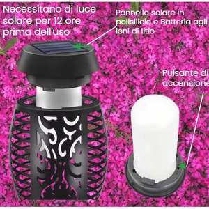 Luces de Jardín LED Realistas con Efecto de Llama SC ECOMMERCE, Lámpara Solar para Césped de 5W de Bajo Consumo, Decorativa Clase A - Product Image 5