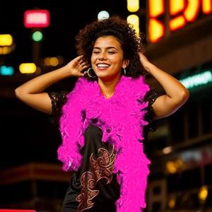 <span class=keywords><strong>Boa</strong></span> en plumes de poulet <span class=keywords><strong>rose</strong></span> moelleux 40G 60G 90G 2 mètres, écharpe en plumes de chandelle, châle, robe de fête de carnaval - Product Image 3