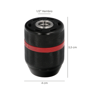 Portabrocas metálico sin llave de 1/2 pulgada hembra. Brocas de hasta 0.13 mm. - Product Image 2